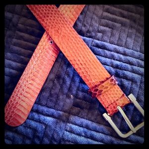 Ann Taylor plum snake print belt xs